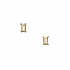 baguette diamond studs