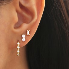 baguette diamond studs