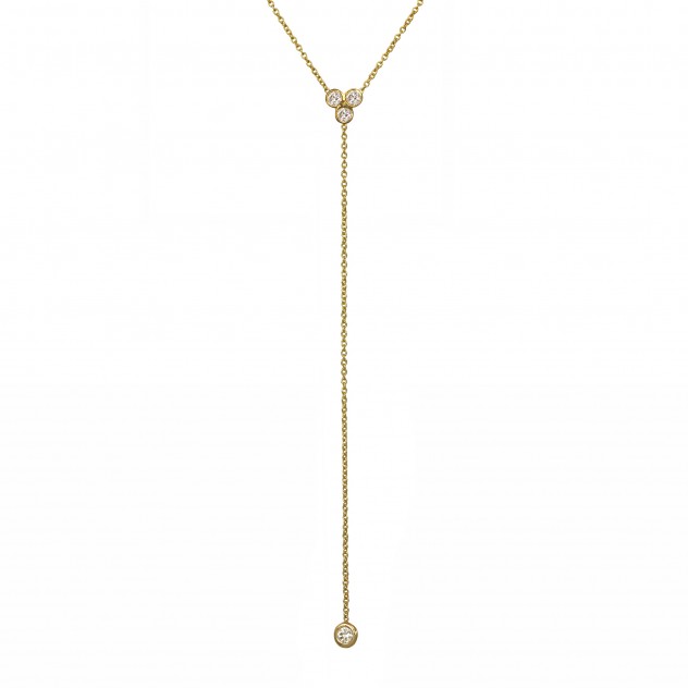 clover diamond lariat necklace