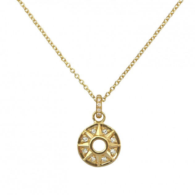 compass diamond necklace