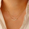 demilune diamond baguette necklace