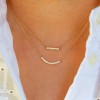 demilune diamond baguette necklace