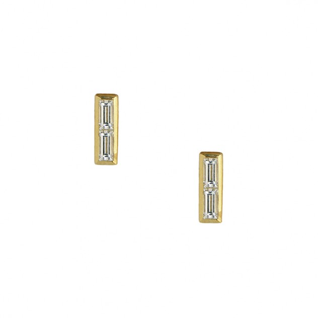 duality baguette diamond earrings