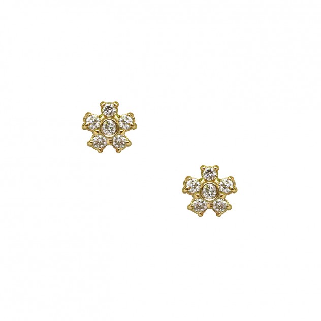 flower diamond earrings