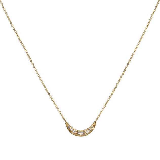 molokini diamond baguette necklace