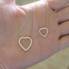 open heart petite necklace