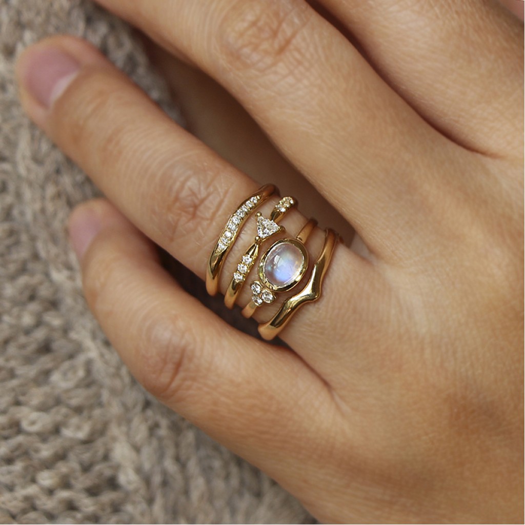 2.05ct Black Princess Diamond Trillion Wht Sapphire Engagement Ring