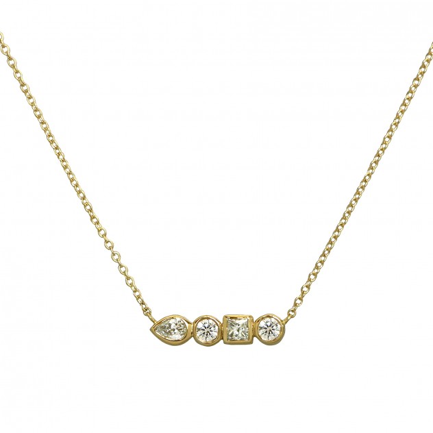 stepping stones diamond necklace