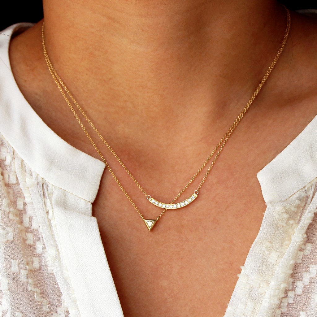 Tiny Trillion Necklace | Heliodor | Yellow Gold | Natalie Marie Jewellery